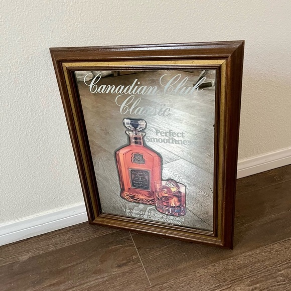 Framed Mirror Canadian Club Classic 12-year -old Canadian Whisky 17/20 Inches - Picture 9 of 11